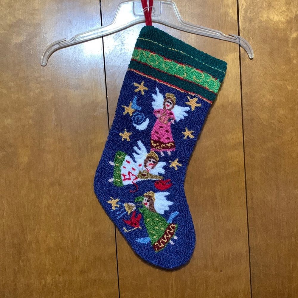 CHRISTMAS STOCKING WITH ANGELS ON FRONT🆕